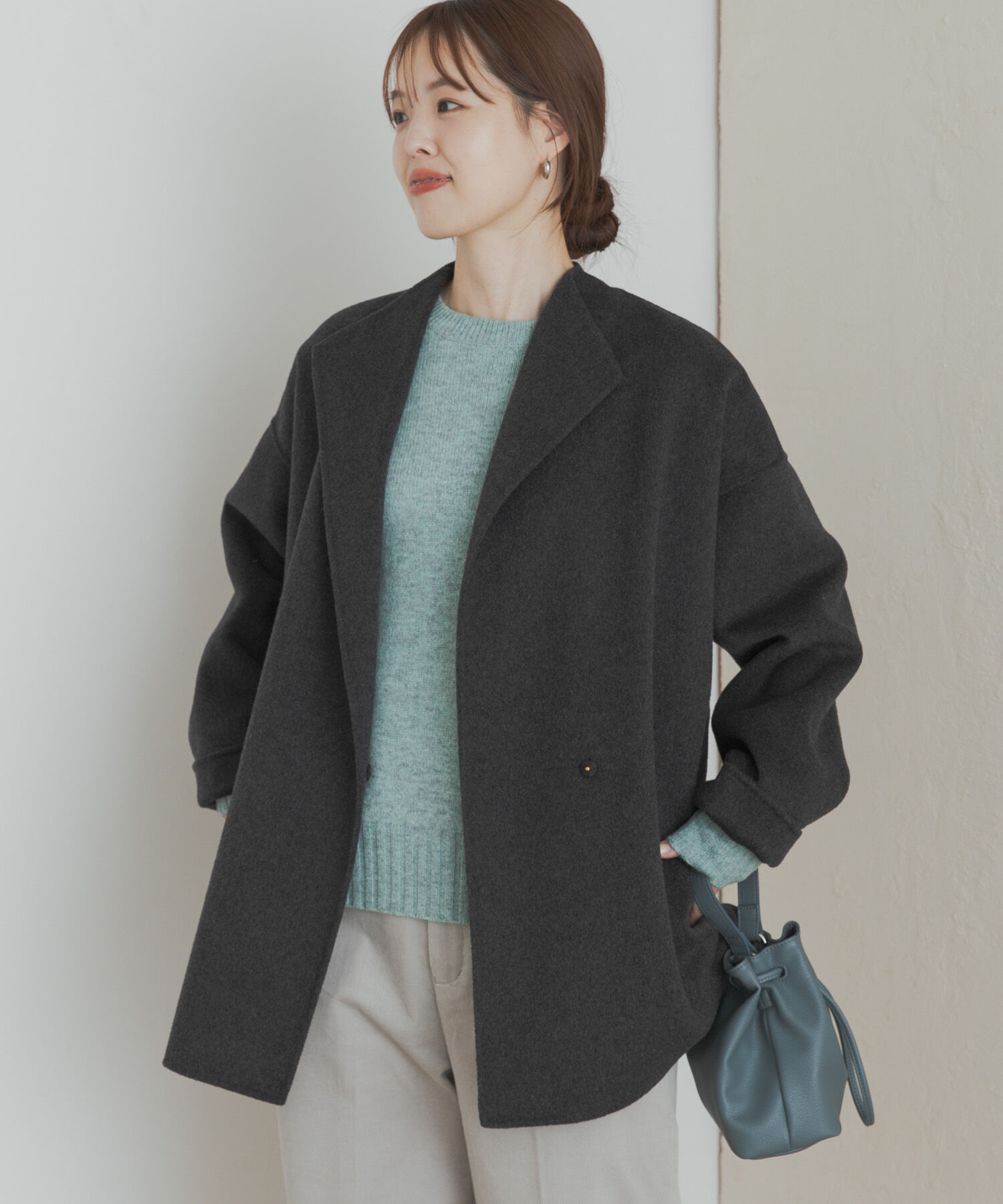 【美品】 DOORSウールリバーミドルガウンコート ウールリバーミドルガウンコート（URBAN RESEARCH DOORS）｜ルミネの