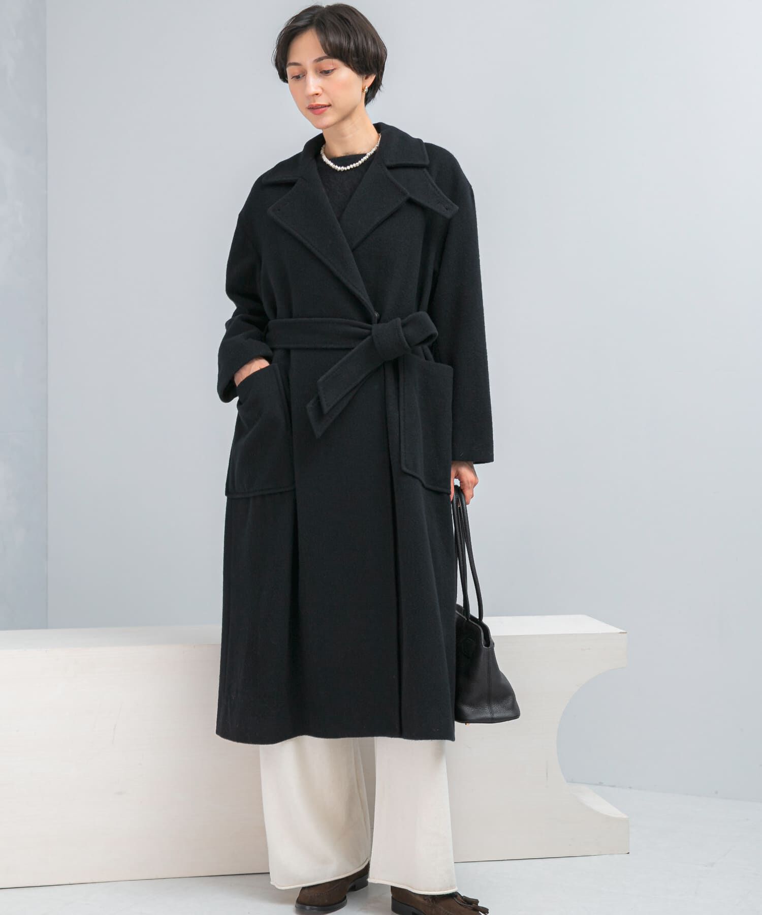 URBAN RESEARCH ROSSO「ウールカシミヤコート」|ノーカラーコート|