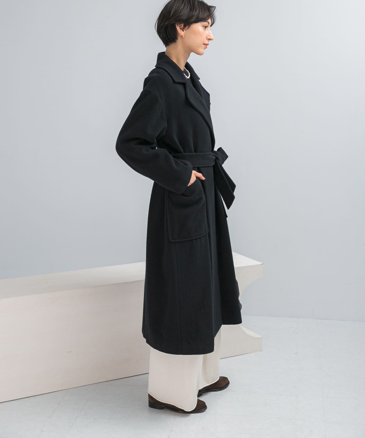 URBAN RESEARCH ROSSO「ウールカシミヤコート」|ノーカラーコート|