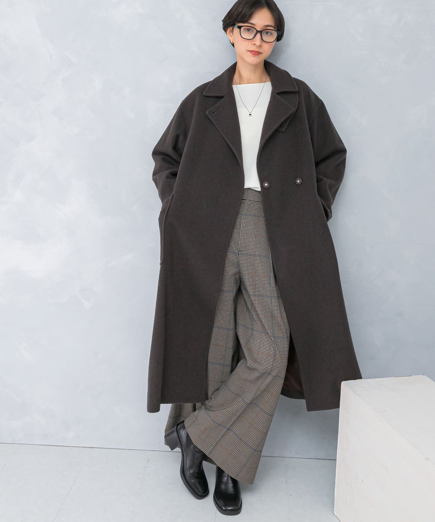 URBAN RESEARCH ROSSO「ウールカシミヤコート」|ノーカラーコート|