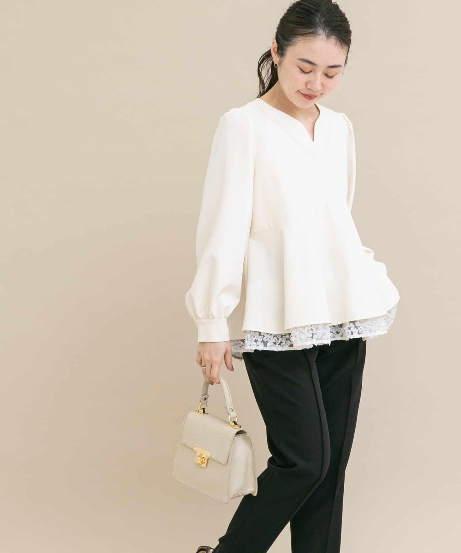 URBAN RESEARCH ROSSO「『WEB限定』レイヤードペプラムブラウス」|シャツ・ブラウス|