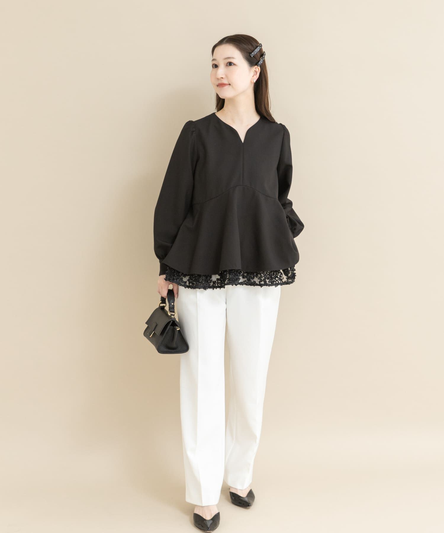 URBAN RESEARCH ROSSO「『WEB限定』レイヤードペプラムブラウス」|シャツ・ブラウス|