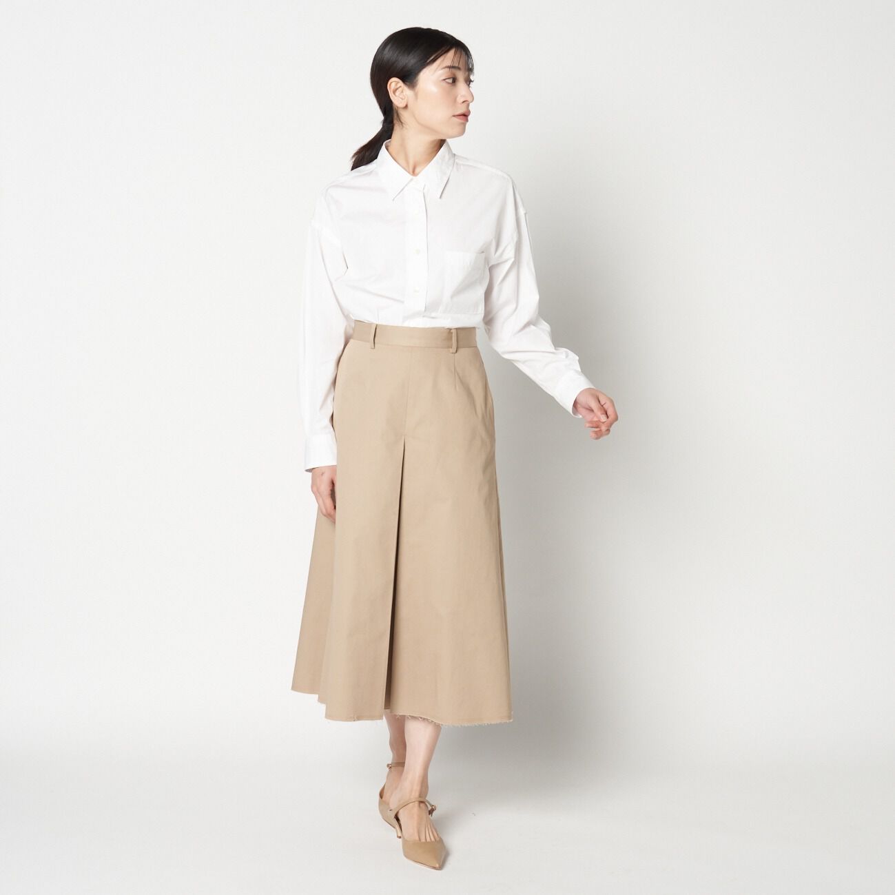 HELIOPOLE「HELIOPOLE COTTON TWILL FLARE SKIRT」|スカート|