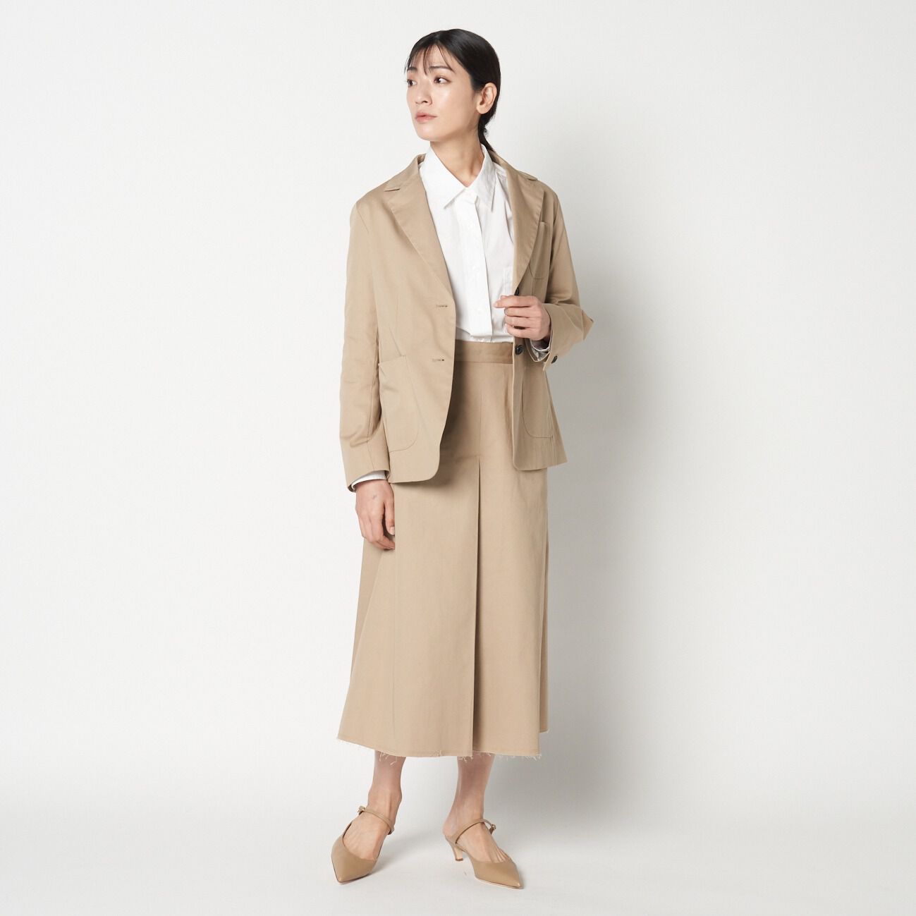 HELIOPOLE「HELIOPOLE COTTON TWILL FLARE SKIRT」|スカート|