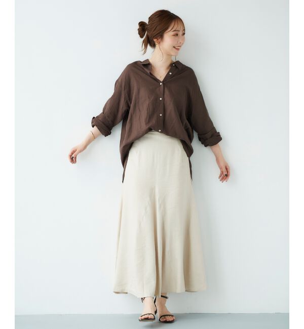 le.coeur blanc「麻マーメイドロングスカート」|フレア|