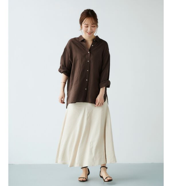 le.coeur blanc「麻マーメイドロングスカート」|フレア|