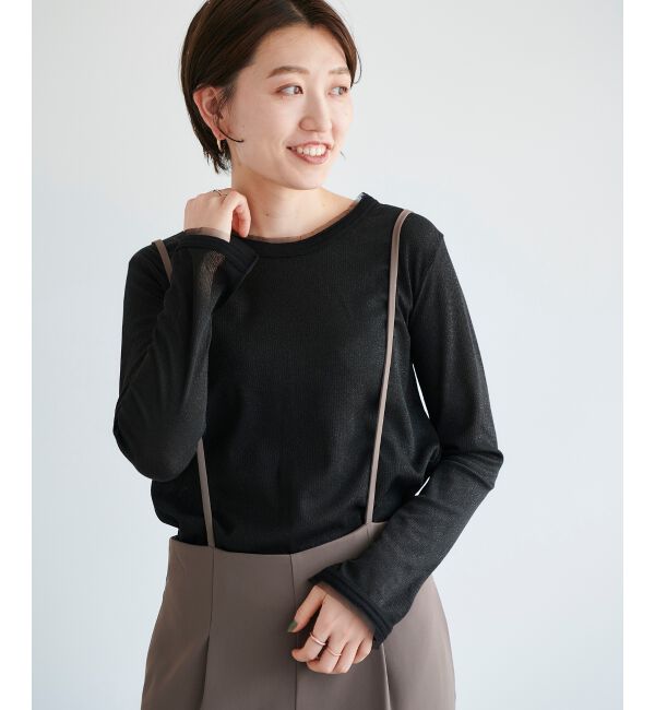 le.coeur blanc「ラメリブカットソー」|Tシャツ・カットソー|