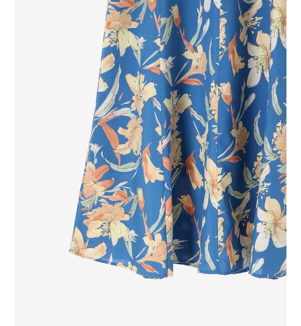 le.coeur blanc「《手洗い可能》カラービッグフラワーフレアスカート」|フレア|