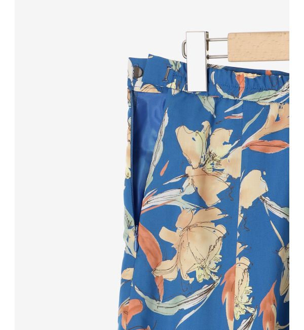 le.coeur blanc「《手洗い可能》カラービッグフラワーフレアスカート」|フレア|