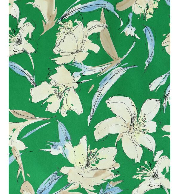 le.coeur blanc「《手洗い可能》カラービッグフラワーフレアスカート」|フレア|