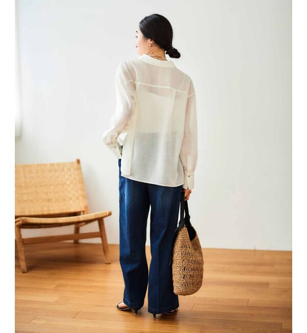 le.coeur blanc「《手洗い可能》ダブルポケットシアーシャツ」|シャツ・ブラウス|