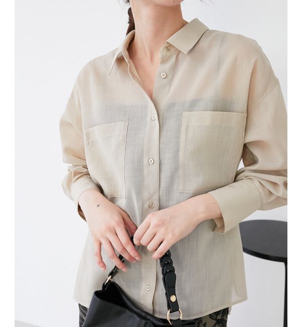 le.coeur blanc「《手洗い可能》ダブルポケットシアーシャツ」|シャツ・ブラウス|