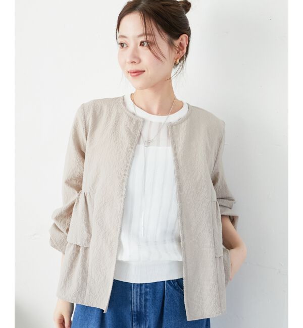  「《大人気マストアイテム！》カラミタンブラーフリルブルゾン」|ブルゾン・スタジャン|