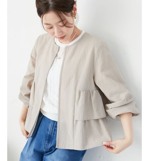  「《大人気マストアイテム！》カラミタンブラーフリルブルゾン」|ブルゾン・スタジャン|