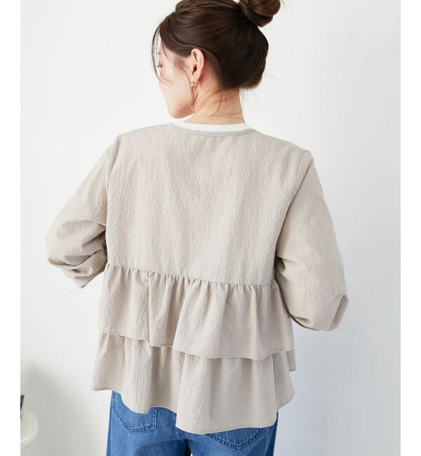  「《大人気マストアイテム！》カラミタンブラーフリルブルゾン」|ブルゾン・スタジャン|