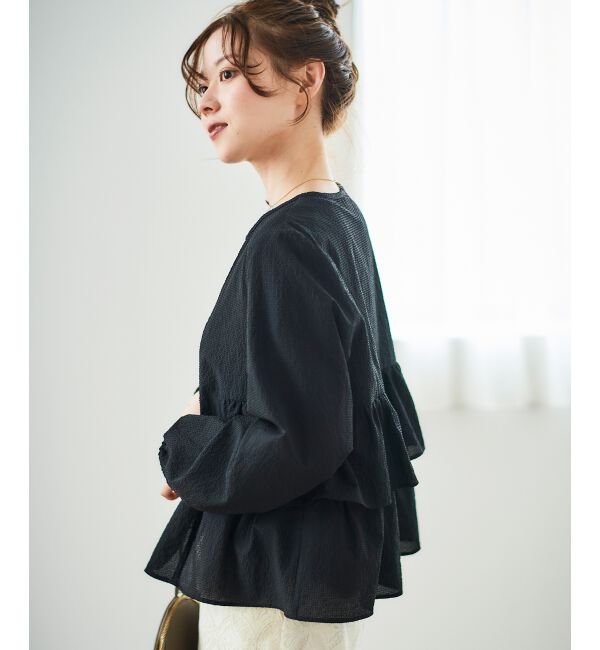  「《大人気マストアイテム！》カラミタンブラーフリルブルゾン」|ブルゾン・スタジャン|