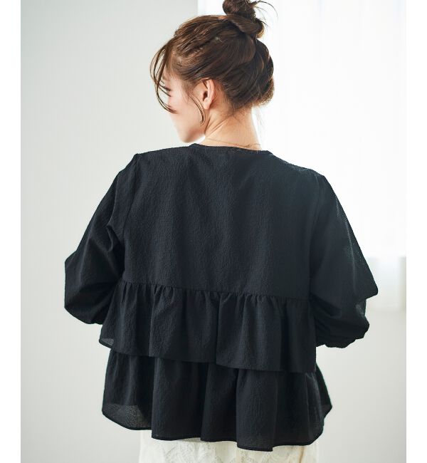  「《大人気マストアイテム！》カラミタンブラーフリルブルゾン」|ブルゾン・スタジャン|