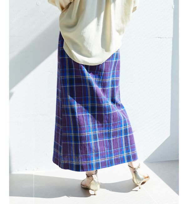  「カラミチェックストレートスカート」|スカート|