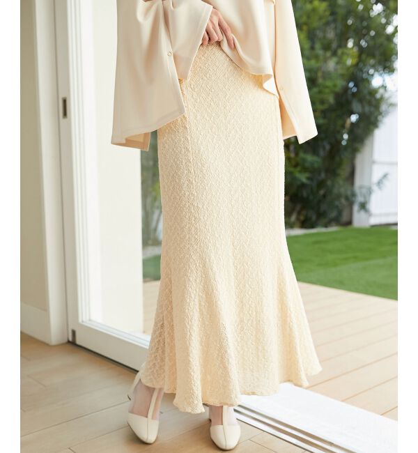 MAJESTICLEGON「ストレッチレースマーメイドスカート」|スカート|アイボリー