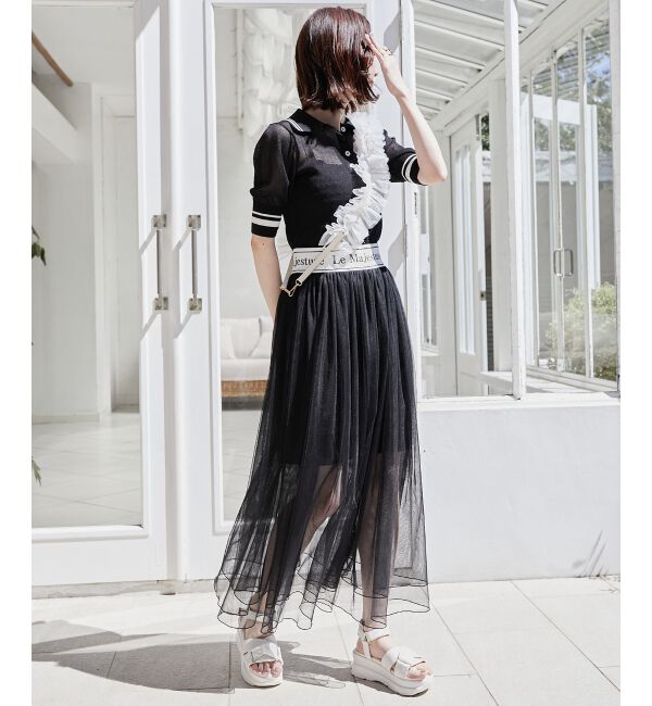 MAJESTICLEGON「ウエストロゴチュールスカート」|スカート|