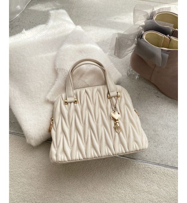 MAJESTICLEGON「チャームセットキルティングバッグ」|ハンドバッグ|