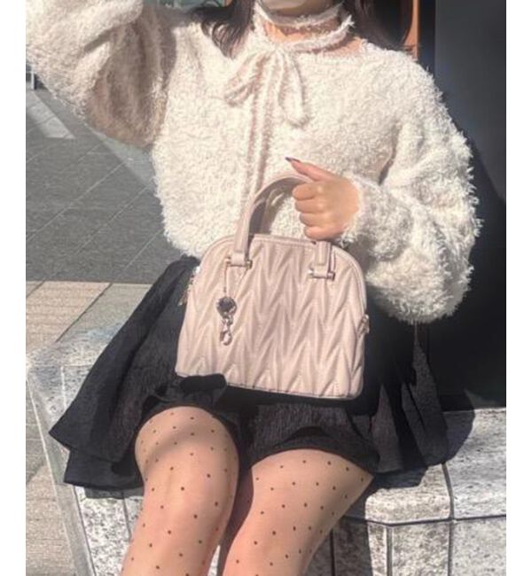 MAJESTICLEGON「チャームセットキルティングバッグ」|ハンドバッグ|