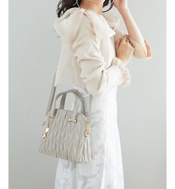 MAJESTICLEGON「チャームセットキルティングバッグ」|ハンドバッグ|