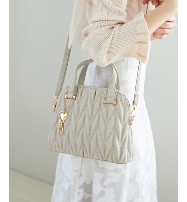 MAJESTICLEGON「チャームセットキルティングバッグ」|ハンドバッグ|