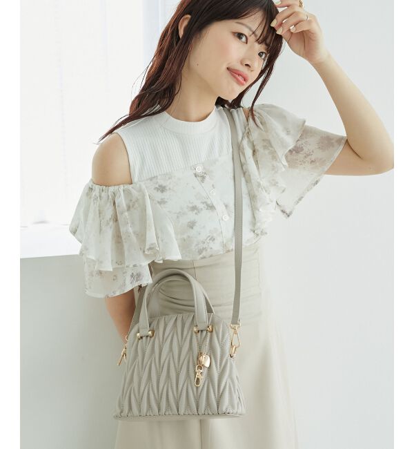 MAJESTICLEGON「チャームセットキルティングバッグ」|ハンドバッグ|