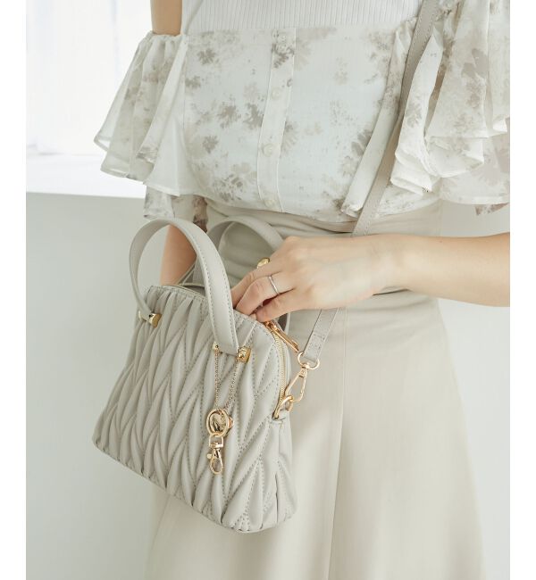 MAJESTICLEGON「チャームセットキルティングバッグ」|ハンドバッグ|