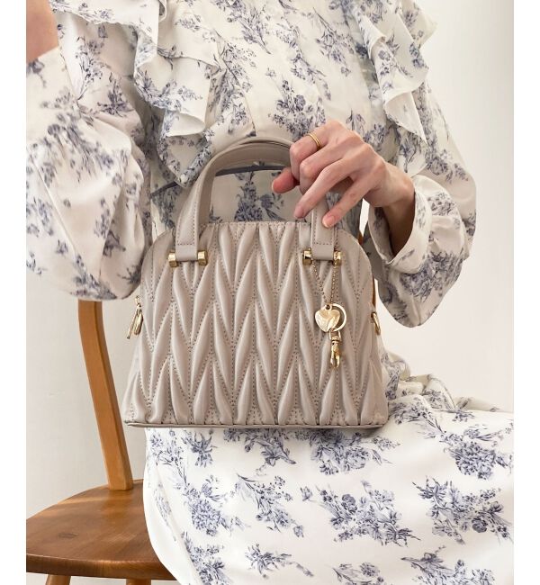 MAJESTICLEGON「チャームセットキルティングバッグ」|ハンドバッグ|