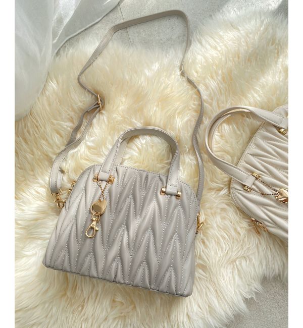 MAJESTICLEGON「チャームセットキルティングバッグ」|ハンドバッグ|