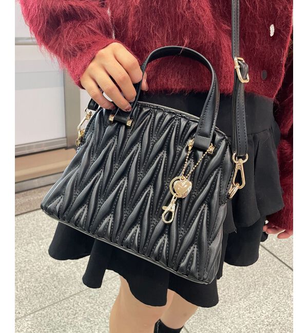 MAJESTICLEGON「チャームセットキルティングバッグ」|ハンドバッグ|