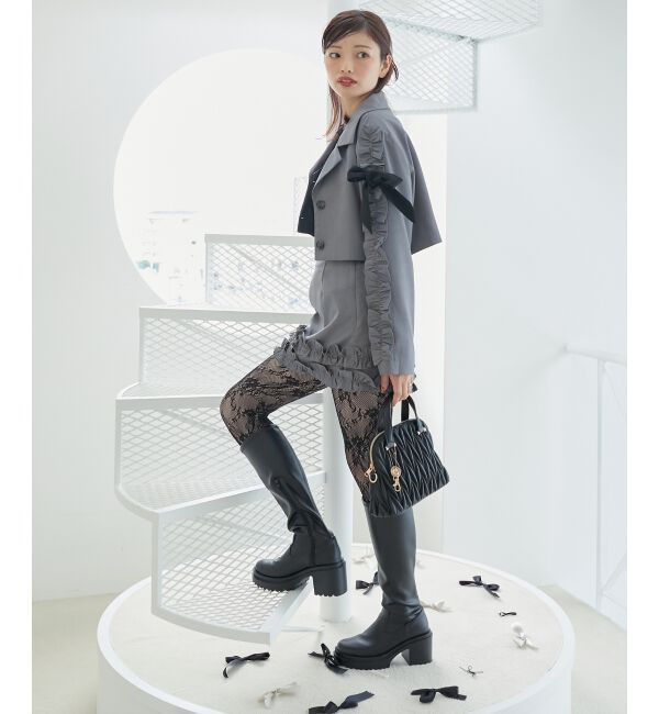 MAJESTICLEGON「チャームセットキルティングバッグ」|ハンドバッグ|