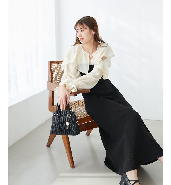 MAJESTICLEGON「チャームセットキルティングバッグ」|ハンドバッグ|