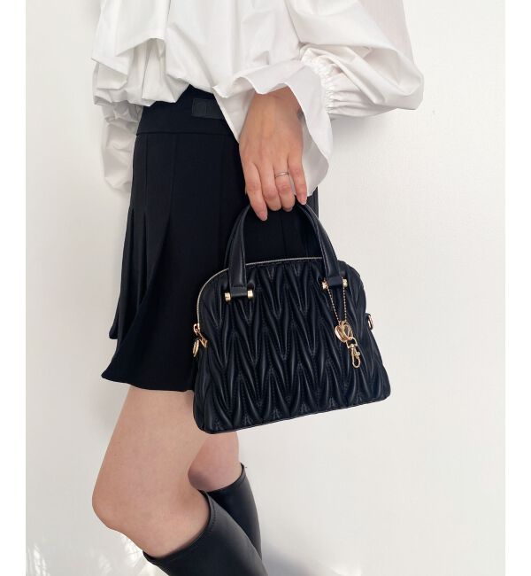 MAJESTICLEGON「チャームセットキルティングバッグ」|ハンドバッグ|