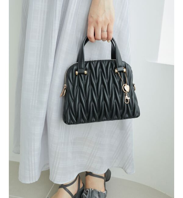 MAJESTICLEGON「チャームセットキルティングバッグ」|ハンドバッグ|