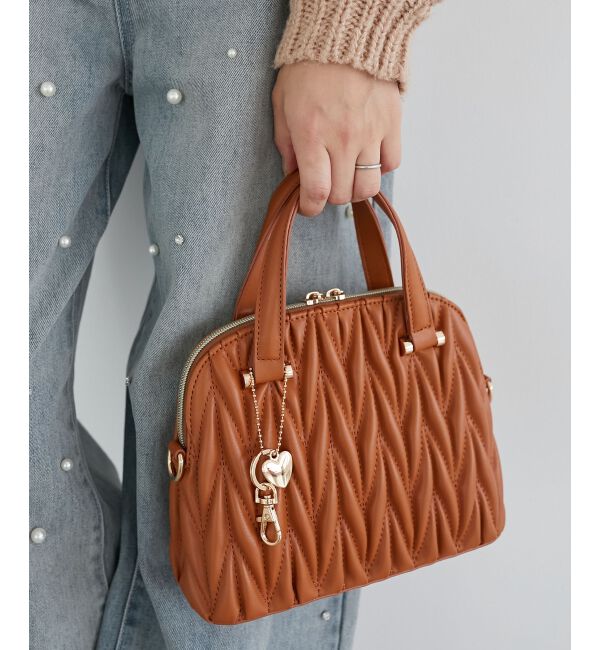 MAJESTICLEGON「チャームセットキルティングバッグ」|ハンドバッグ|