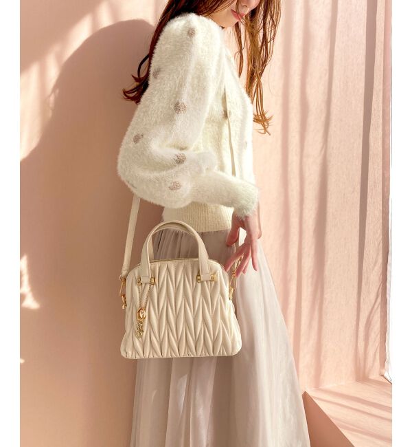 MAJESTICLEGON「チャームセットキルティングバッグ」|ハンドバッグ|