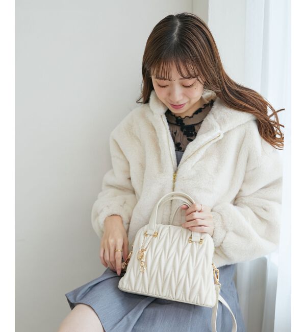 MAJESTICLEGON「チャームセットキルティングバッグ」|ハンドバッグ|