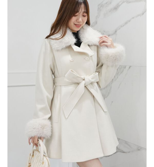 MAJESTICLEGON「2wayフェイクファーカラーフレアコート」|その他|