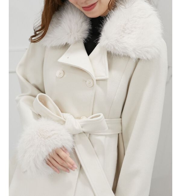 MAJESTICLEGON「2wayフェイクファーカラーフレアコート」|その他|