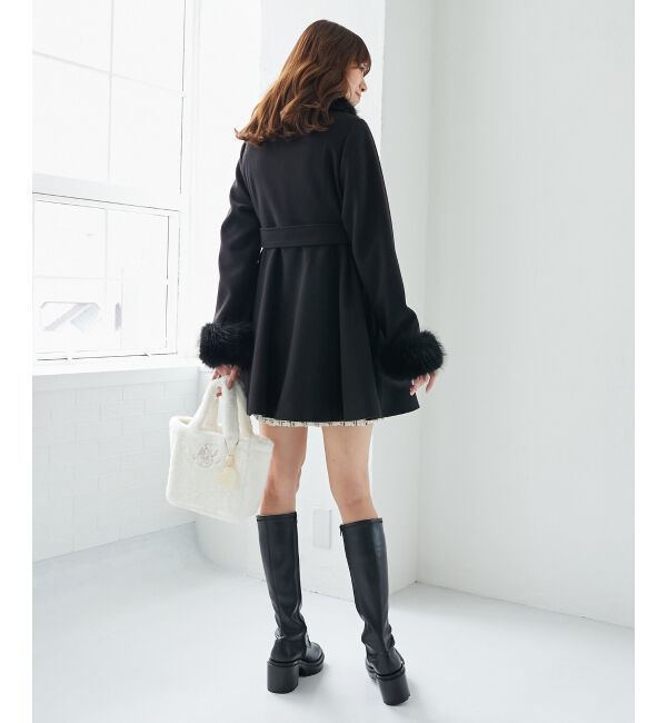 MAJESTICLEGON「2wayフェイクファーカラーフレアコート」|その他|