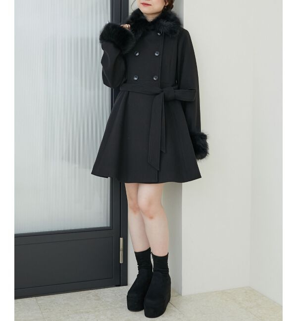 MAJESTICLEGON「2wayフェイクファーカラーフレアコート」|その他|