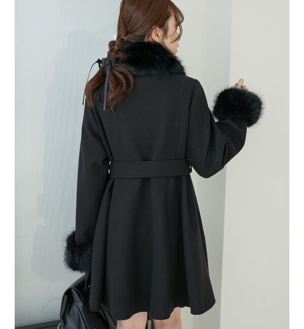 MAJESTICLEGON「2wayフェイクファーカラーフレアコート」|その他|