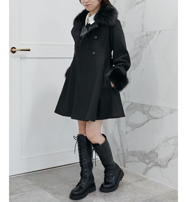 MAJESTICLEGON「2wayフェイクファーカラーフレアコート」|その他|
