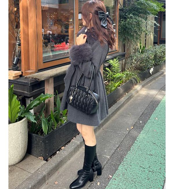 MAJESTICLEGON「2wayフェイクファーカラーフレアコート」|その他|