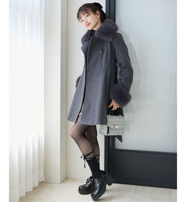 MAJESTICLEGON「2wayフェイクファーカラーフレアコート」|その他|