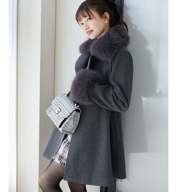 MAJESTICLEGON「2wayフェイクファーカラーフレアコート」|その他|