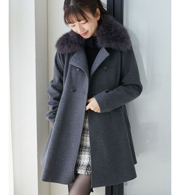 MAJESTICLEGON「2wayフェイクファーカラーフレアコート」|その他|